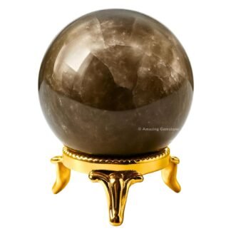 Amazing Gemstone Smoky Quartz Crystal Ball with Stand - 1.5 Inches Crystal Sphere Meditation Balls for Witchcraft and Decorative Balls