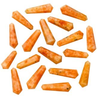 Amazing Gemstone Tiger Eye Crystal Points Bulk Healing Crystals and Stones - Pack of 3 Double Terminated Healing Wand Point Bulk Crystals for Crafts, Crystal Grid, DIY Work