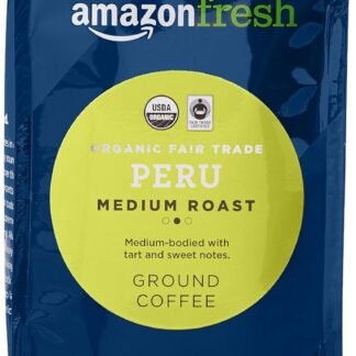 Amazon Fresh Organic Fair Trade Peru Ground Coffee, Medium Roast, 12 Ounce (Pack of 3)