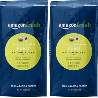 Amazon Fresh Organic Fair Trade Peru Ground Coffee, Medium Roast, 12 Ounce (Pack of 3)