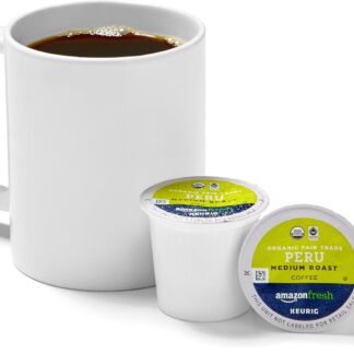 AmazonFresh 80 Ct. Organic Fair Trade K-Cups, Peru Medium Roast, Keurig K-Cup Brewer Compatible