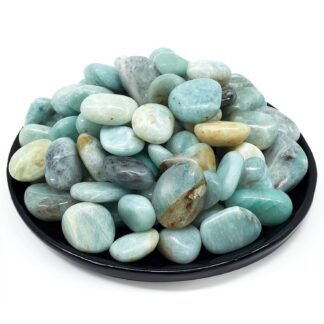 Amazonite Healing Crystal Stone Set - 24 Pieces, 0.6" Natural Polished Stones for Healing, Meditation, Reiki, Chakra, Crafting & Decoration