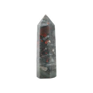Angelstones Natural Moss Agate Gemstone Healing Crystal Hexagonal Pointed Reiki Chakra Faceted Prism Wand Carved Stone Figurine Home Decor