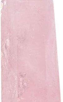 Angelstones Natural Rose Quartz Gemstone Healing Crystal Hexagonal Pointed Reiki Chakra Faceted Prism Wand Carved Stone Figurine Home Decor