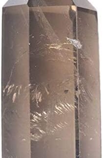 Angelstones Natural Smoky Quartz Gemstone Healing Crystal Hexagonal Pointed Reiki Chakra Faceted Prism Wand Carved Stone Figurine Home Decor