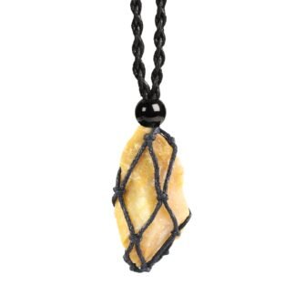 Anjiucc Natural Gemstone Crystal Pendant Necklace Stone Holder Necklace Cord Hand-Woven Necklace with Adjustable Length for Women Men
