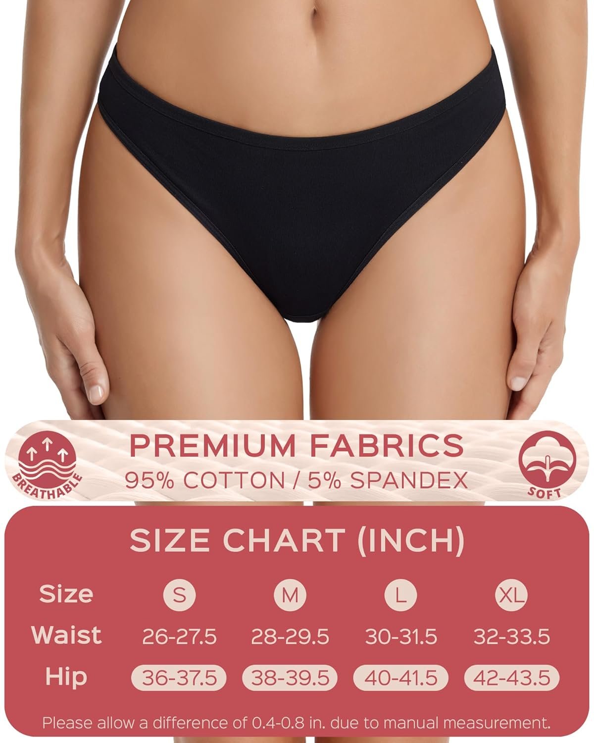 ANZERMIX Womens Breathable Cotton Thong Panties Pack of 6 - lunas-mystic-emporium.com ANZERMIX Women's Breathable Cotton Thong Panties Pack of 6