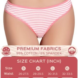 ANZERMIX Women's Breathable Cotton Thong Panties Pack of 6