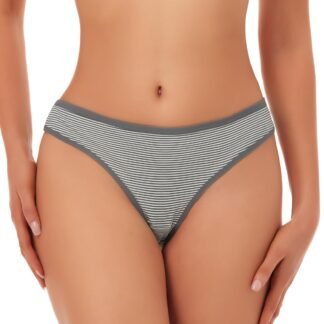 ANZERMIX Women's Breathable Cotton Thong Panties Pack of 6