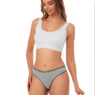 ANZERMIX Women's Breathable Cotton Thong Panties Pack of 6