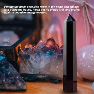 Apengshi Large Obsidian Natural Healing Crystal Tower 59-63 6 Faceted Single Purification Guard Charger Crystal Wand Stone Meditation Home Decor Collection Gift - lunas-mystic-emporium.com Apengshi Large Obsidian Natural Healing Crystal Tower 5.9"-6.3" 6 Faceted Single Purification Guard Charger Crystal Wand Stone Meditation Home Decor Collection Gift