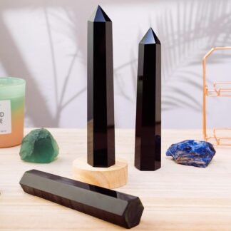 Apengshi Large Obsidian Natural Healing Crystal Tower 59-63 6 Faceted Single Purification Guard Charger Crystal Wand Stone Meditation Home Decor Collection Gift - lunas-mystic-emporium.com Apengshi Large Obsidian Natural Healing Crystal Tower 5.9"-6.3" 6 Faceted Single Purification Guard Charger Crystal Wand Stone Meditation Home Decor Collection Gift