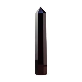Apengshi Large Obsidian Natural Healing Crystal Tower 5.9"-6.3" 6 Faceted Single Purification Guard Charger Crystal Wand Stone Meditation Home Decor Collection Gift
