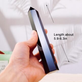 Apengshi Large Obsidian Natural Healing Crystal Tower 59-63 6 Faceted Single Purification Guard Charger Crystal Wand Stone Meditation Home Decor Collection Gift - lunas-mystic-emporium.com Apengshi Large Obsidian Natural Healing Crystal Tower 5.9"-6.3" 6 Faceted Single Purification Guard Charger Crystal Wand Stone Meditation Home Decor Collection Gift