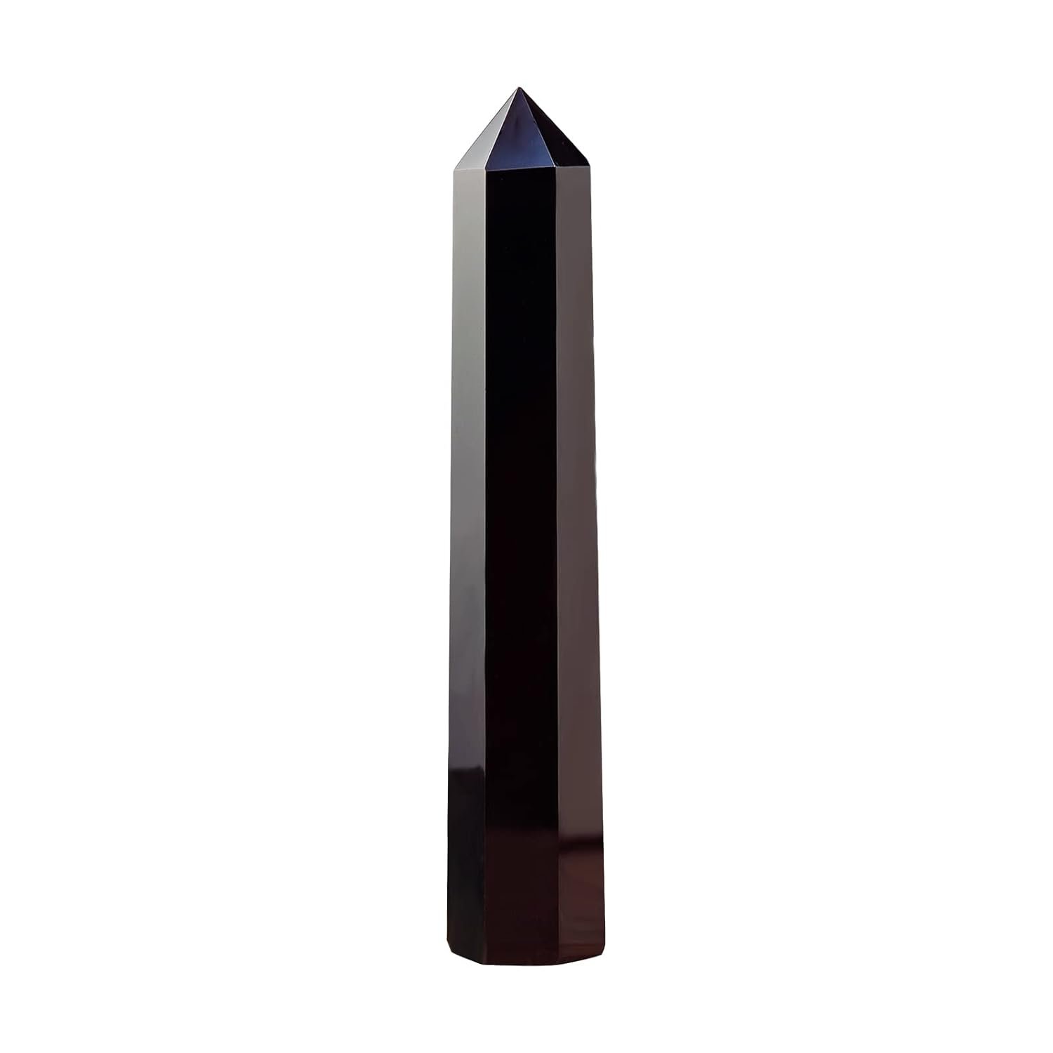 Apengshi Large Obsidian Natural Healing Crystal Tower 59-63 6 Faceted Single Purification Guard Charger Crystal Wand Stone Meditation Home Decor Collection Gift - lunas-mystic-emporium.com Apengshi Large Obsidian Natural Healing Crystal Tower 5.9"-6.3" 6 Faceted Single Purification Guard Charger Crystal Wand Stone Meditation Home Decor Collection Gift