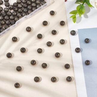 arricraft About 100 Pcs 8mm Natural Stone Beads, Natural Pyrite Round Beads Gemstone Loose Beads for Bracelet Necklace Jewelry Making (Hole: 1mm)