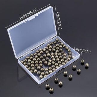 arricraft About 100 Pcs 8mm Natural Stone Beads, Natural Pyrite Round Beads Gemstone Loose Beads for Bracelet Necklace Jewelry Making (Hole: 1mm)