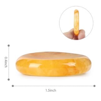 Artistone Citrine Crystal Thumb Worry Stone Hand Carved Healing Crystal Pocket Palm Stone for Meditation Reiki,Water Drop Shaped