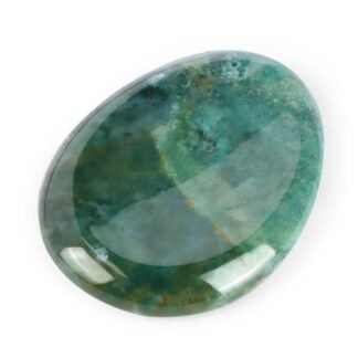 Artistone Moss Agate Crystal Chakra Thumb Worry Stone Teardrop Reiki Healing Stone Pocket Palm Stones for Anxiety Stress Relief Meditation Therapy Geometry Home Decor