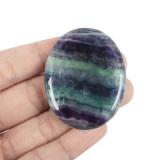 Artistone Rainbow Fluorite Chakra Thumb Worry Stone Hand Carved Healing Crystal Pocket Palm Stones for Anxiety Stress Relief Meditation Massage Therapy Geometry Reiki Balancing...