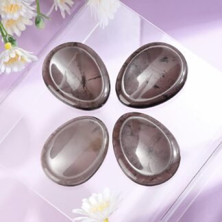 Artistone Smoky Quartz Crystal Chakra Thumb Worry Stone Teardrop Reiki Healing Stone Pocket Palm Stones for Anxiety Stress Relief Meditation Therapy Geometry Home Decor