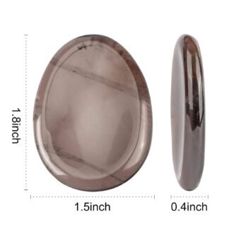 Artistone Smoky Quartz Crystal Chakra Thumb Worry Stone Teardrop Reiki Healing Stone Pocket Palm Stones for Anxiety Stress Relief Meditation Therapy Geometry Home Decor