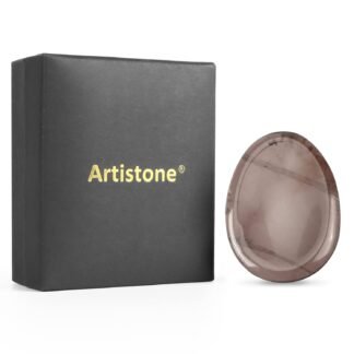 Artistone Smoky Quartz Crystal Chakra Thumb Worry Stone Teardrop Reiki Healing Stone Pocket Palm Stones for Anxiety Stress Relief Meditation Therapy Geometry Home Decor