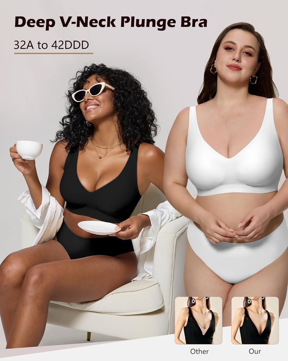 As Fairy Bras for Women Deep V Seamless Wireless Support Lift No Underwire Plunge Bralettes Full Coverage Push Up Bra - lunas-mystic-emporium.com As Fairy Bras for Women Deep V Seamless Wireless Support Lift No Underwire Plunge Bralettes Full Coverage Push Up Bra