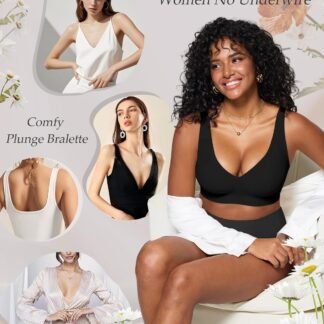As Fairy Bras for Women Deep V Seamless Wireless Support Lift No Underwire Plunge Bralettes Full Coverage Push Up Bra - lunas-mystic-emporium.com As Fairy Bras for Women Deep V Seamless Wireless Support Lift No Underwire Plunge Bralettes Full Coverage Push Up Bra