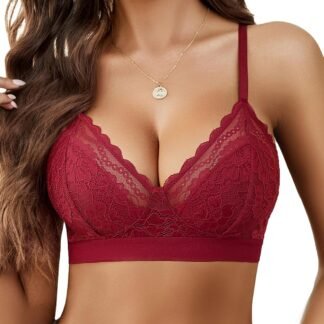 Avidlove Bralettes for Womens Lace Racerback Bras Wireless Unlined Bralette Comfy Bra Sexy Lingerie Tops