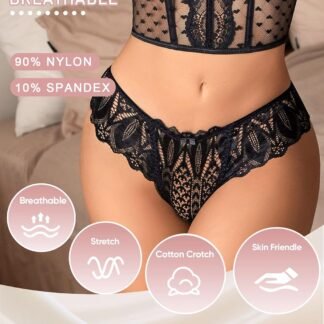 Avidlove Panties for Women Lace Thongs Cross Back Tanga Sexy Cheeky Low Waist Bikinis Underwear