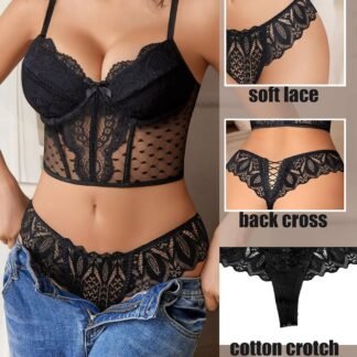 Avidlove Panties for Women Lace Thongs Cross Back Tanga Sexy Cheeky Low Waist Bikinis Underwear