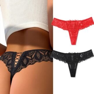 Avidlove Panties for Women Lace Thongs Cross Back Tanga Sexy Cheeky Low Waist Bikinis Underwear