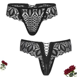 Avidlove Panties for Women Lace Thongs Cross Back Tanga Sexy Cheeky Low Waist Bikinis Underwear