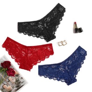 Avidlove Women Floral Lace Panties Sexy Hipster Underwear Cheeky Bikini Panties V-Shape Waistband Tangas