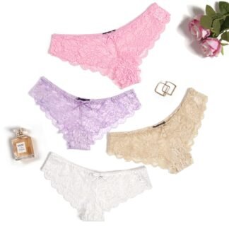 Avidlove Women Floral Lace Panties Sexy Hipster Underwear Cheeky Bikini Panties V-Shape Waistband Tangas