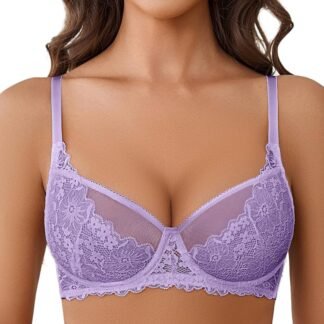 Avidlove Women Lace Bra Underwire Sexy Bralettes Unlined Mesh Full Coverage Lingerie Everyday Bras