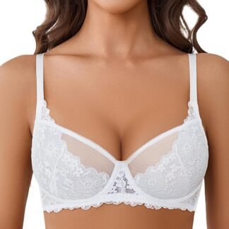 Avidlove Women Lace Bra Underwire Sexy Bralettes Unlined Mesh Full Coverage Lingerie Everyday Bras
