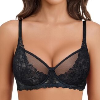 Avidlove Women Lace Bra Underwire Sexy Bralettes Unlined Mesh Full Coverage Lingerie Everyday Bras