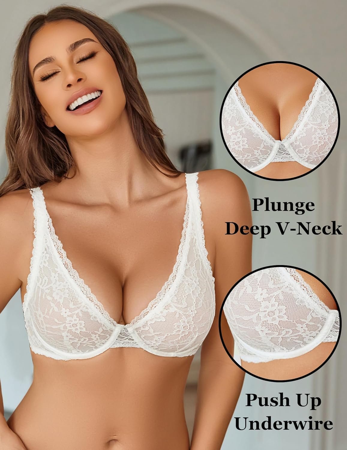 Avidlove Womens Lace Bra Sexy Sheer Underwire Unlined Plunge Everyday Bras Full Coverage Bralettes - lunas-mystic-emporium.com Avidlove Women's Lace Bra Sexy Sheer Underwire Unlined Plunge Everyday Bras Full Coverage Bralettes