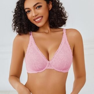 Avidlove Women's Lace Bra Sexy Sheer Underwire Unlined Plunge Everyday Bras Full Coverage Bralettes