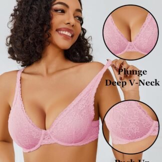 Avidlove Women's Lace Bra Sexy Sheer Underwire Unlined Plunge Everyday Bras Full Coverage Bralettes