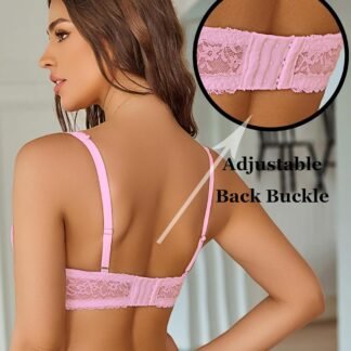 Avidlove Women's Lace Bra Sexy Sheer Underwire Unlined Plunge Everyday Bras Full Coverage Bralettes