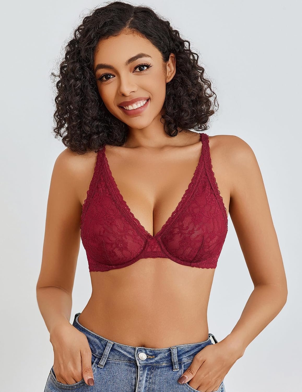 Avidlove Womens Lace Bra Sexy Sheer Underwire Unlined Plunge Everyday Bras Full Coverage Bralettes - lunas-mystic-emporium.com Avidlove Women's Lace Bra Sexy Sheer Underwire Unlined Plunge Everyday Bras Full Coverage Bralettes
