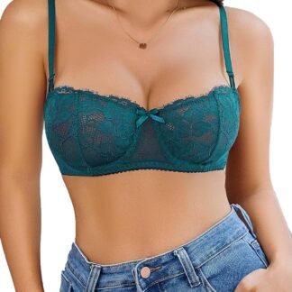 Avidlove Women's Sexy Lace Bra Sheer Balconette Underwire Unlined Everyday Bras Lingerie