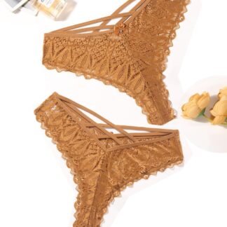 Avidlove Womens Underwear Lace Cheeky Panties Criss Cross Back Bikini Thongs Sexy Undies