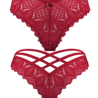 Avidlove Womens Underwear Lace Cheeky Panties Criss Cross Back Bikini Thongs Sexy Undies