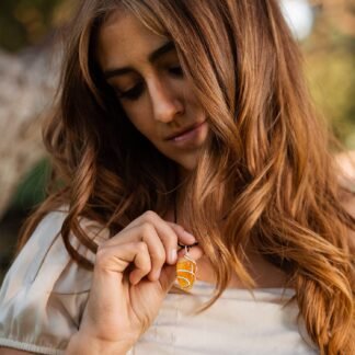 AYANA Citrine Gemstone Pendant Necklace | Natural Crystal Healing | Stone of Joy, Promotes happiness, Wealth, and Abundance | Handmade with Ethically Sourced Raw Natural Pure...