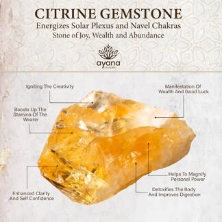 AYANA Citrine Gemstone Pendant Necklace | Natural Crystal Healing | Stone of Joy, Promotes happiness, Wealth, and Abundance | Handmade with Ethically Sourced Raw Natural Pure...