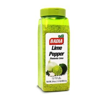 Badia Lime Pepper Seasoning, 6.5 oz - Pepper, Garlic & Onion, Zesty Citrus Blend for Chicken, Seafood & Vegetables